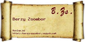 Berzy Zsombor névjegykártya